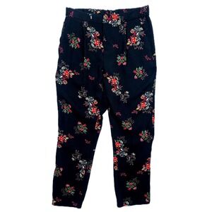 Simply Styled by Sears Black‎ Floral Print Trousers Pants Size Medium